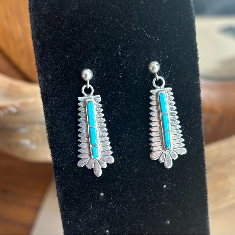 Solid Silver And Genuine Turquoise - image 1